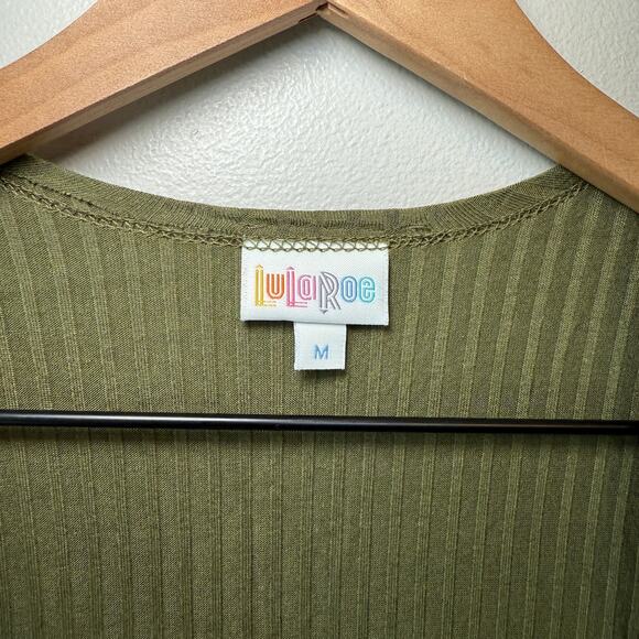 LuLaRoe Women's Sleeveless Long Kimono Top Olive Green Size Medium - Picture 4 of 6